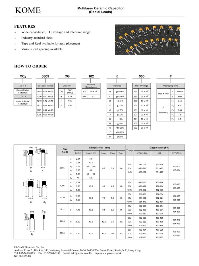 Mono Capacitor RadialKOME